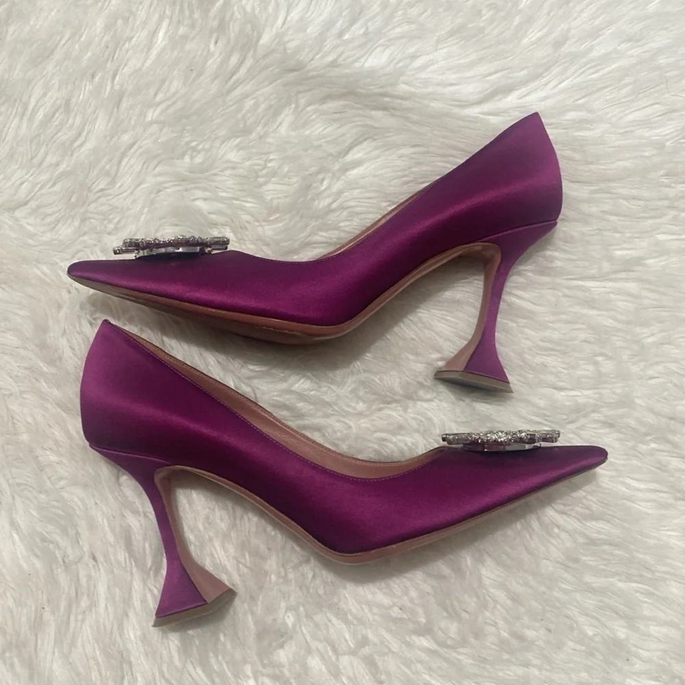Amina Muaddi Begum Brooch pointed toe pump size 41EU
